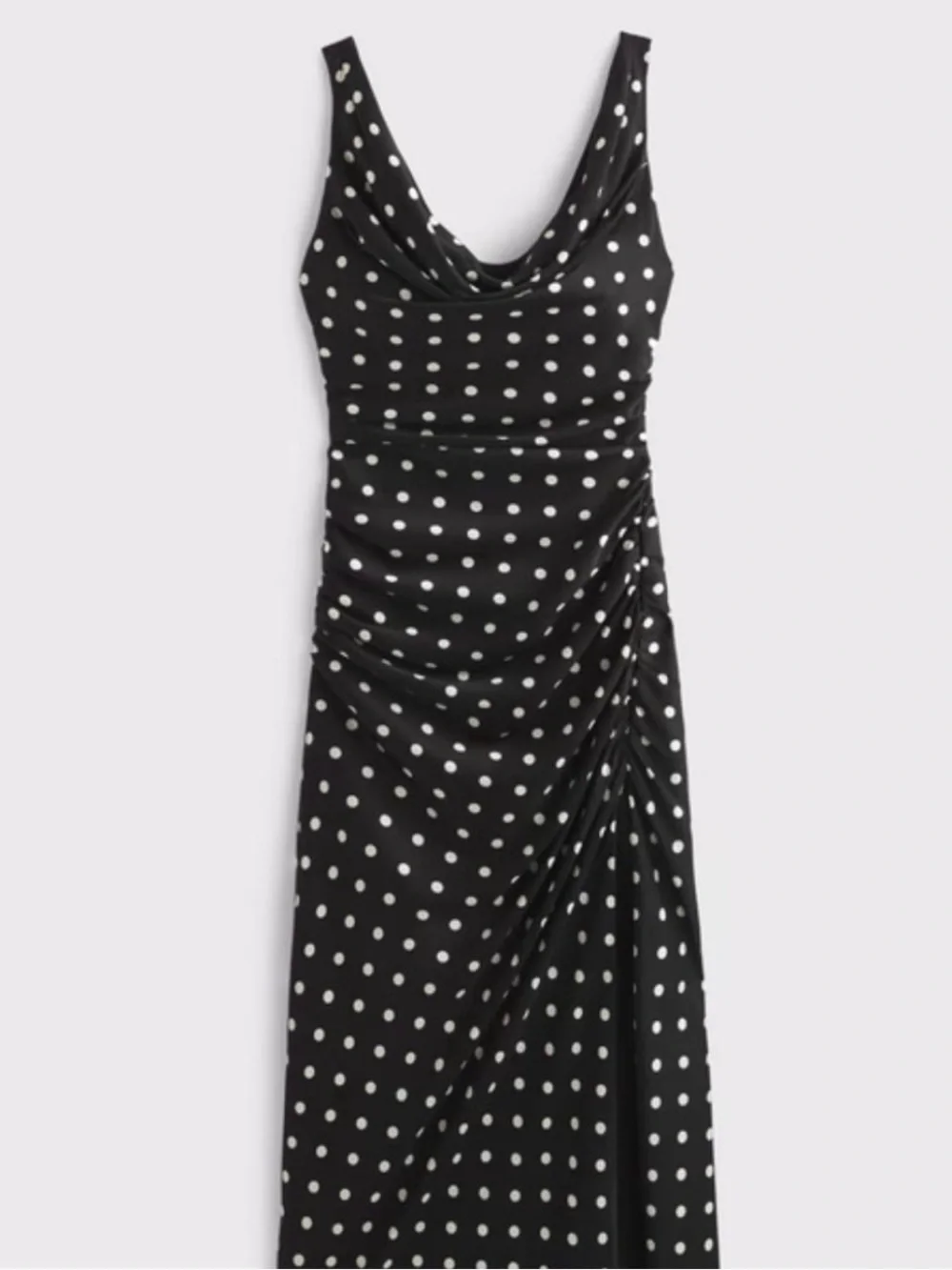 Abercrombie Black Polka Dot Cowl Neck Maxi Dress